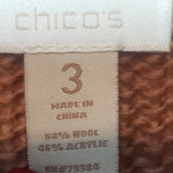 Chico's Wool Blend Single Snap Closure Crop Cardigan - Picture 6 of 8